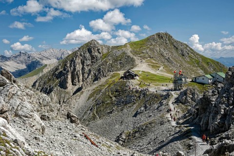 View of the Hafelekar of the Innsbruck North Chain of the Alps, Alpine landscape, Innsbruck, Tyrol,
