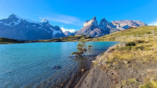 Los Cuernos, the horns, in Torres del Paine National Park, Andes, Chile, South America