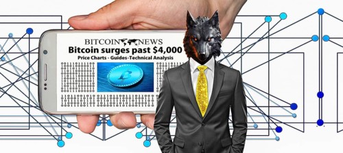 Symbolic image, wolf in a suit, digital currency, Bitcoin, resources, energy, industry, economy