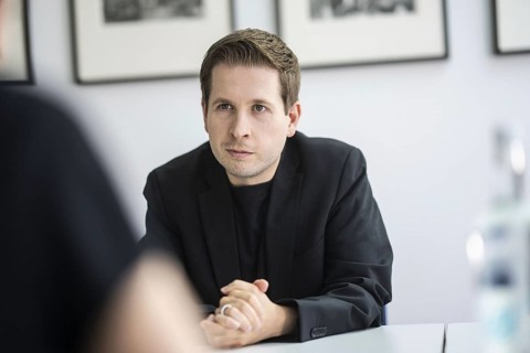Kevin Kuehnert, SPD General Secretary, recorded in Berlin, 20/08/2024 during an interview