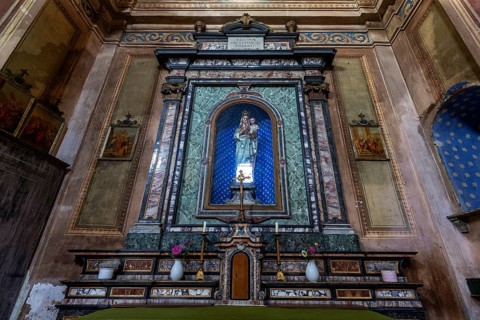 Parish church of Sant'Anna, 1747-1753, interior view, mountain village of Rasa, Centovalli, Canton