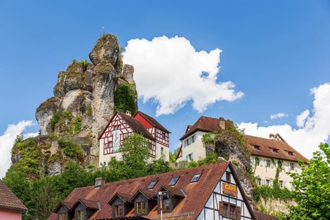 The rock village of Tüchersfeld in Franconian Switzerland, Bavaria, Germany, Europe