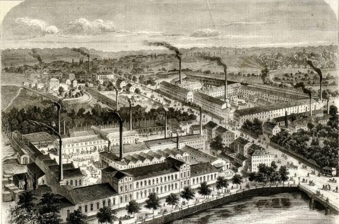 The Hartmann machine factory in Chemnitz, around 1900, Saxony, Germany, digitally enhanced