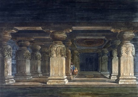 Indra Sabha, a Jain cave north of the Kailash temple in Ellora, known as Indrasabha. It is the