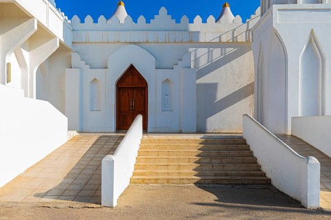 Side entrance to the mosque of Taqah, Dhofar Province, Arabian Peninsula, Sultanate of Oman