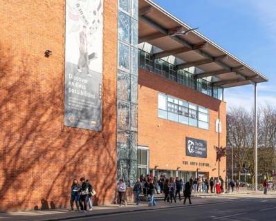 Students outside The Arts Centre, The City of Liverpool College, Myrtle Street, Liverpool, England,