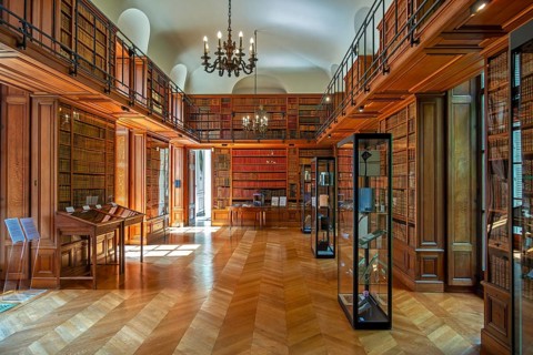 17th century library at Château de Bel?il, Baroque castle in Beloeil and residence of the princes