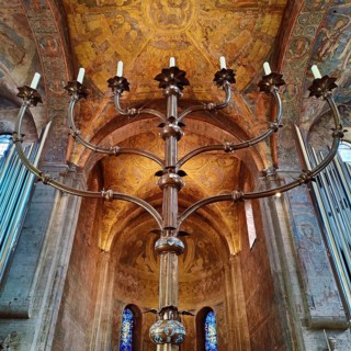 Seven-armed candlestick, Cathedral, Cathedral Church of St Blasii in Braunschweig, Lower Saxony,