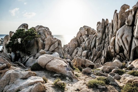 Bizarre and huge granite rocks by the sea, Valle della Luna, Capo Testa, near Santa Teresa di
