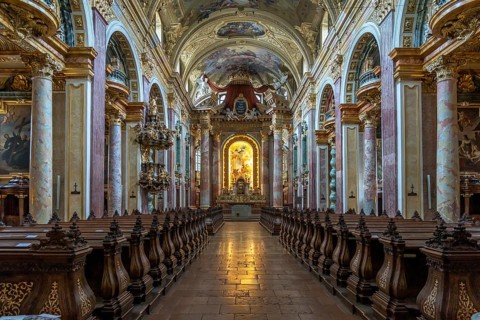 Interior of the Jesuit Church in Vienna, Austria, Europe