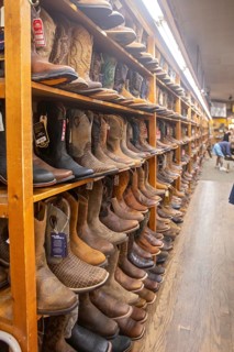 Steamboat Springs, Colorado, Cowboy boots on sale at F.M. Light & Sons, a heavily-advertised