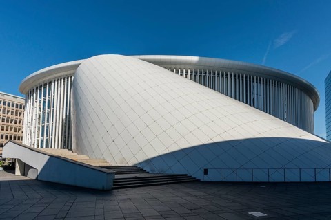Philharmonie, by Christian de Portzamparc, Place de l'Europe, Plateau de Kirchberg, Luxembourg,