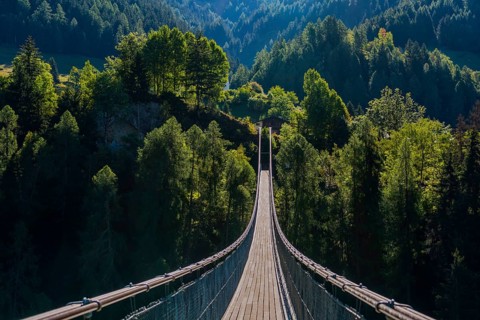 Suspension bridge in Ernen, hike, fear of heights, vertigo, courage, path, overcoming, therapy,