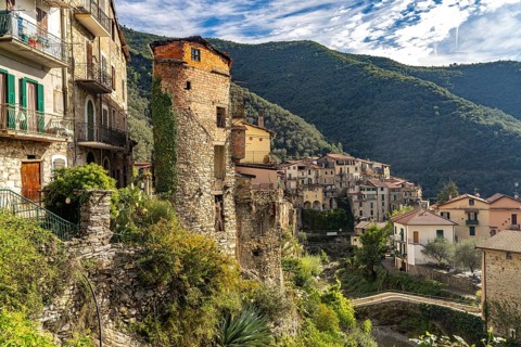 The medieval village of Rocchetta Nervina in Val Nervia, Liguria, Italy, Europe