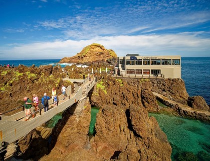 Natural swimming pools in volcanic rock, Cachalote restaurant, lava pools, natural swimming pools,