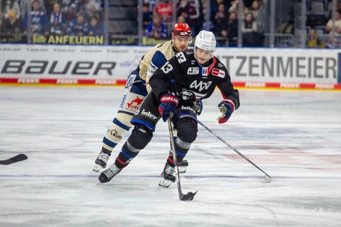 DEL, German Ice Hockey League season 2024/25, matchday 38: Adler Mannheim against Schwenninger Wild