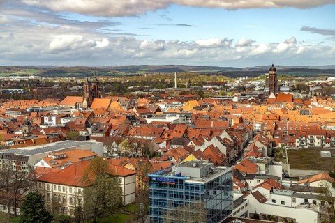 City view of Göttingen seen from above, Lower Saxony, Germany, Europe