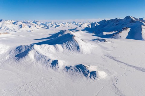 Winter landscape of the Pamir Plateau, Jarty Gumbez, Gorno-Badakhshan Province, Tajikistan, Central