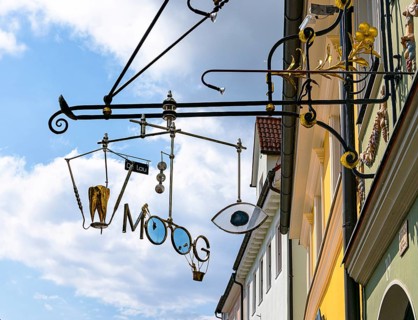 Decorative guild sign, Murnau am Staffelsee, Bavaria, Germany, Europe