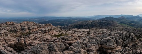 Bizarre limestone rock formations, El Torcal nature reserve, Torcal de Antequera, Malaga province,