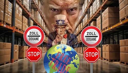 Symbolic image, EU, Germany and global economy under pressure from USA-Donald Trump, tariff