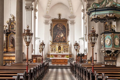 Interior of the Catholic Church of St Maximilian, Maxkirche, state capital Düsseldorf, North