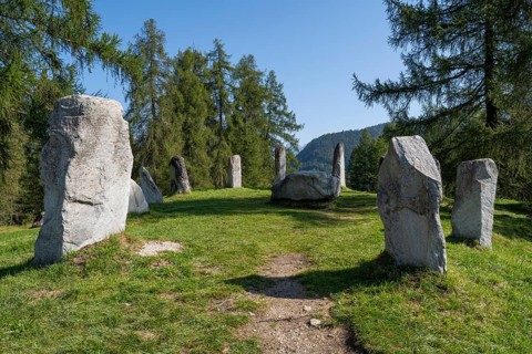 Stone circle on the Pfarrhügel, Seefeld, Tyrol, Austria, Europe