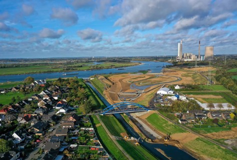 Dinslaken, Voerde, North Rhine-Westphalia, Germany, Inauguration of the new Emscher estuary into