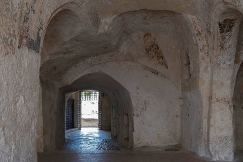 Former cave church of Santo Spirito, with remains of frescoes, Matera, Basilicata, Southern Italy,