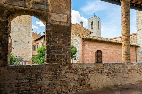 Town hall, architecture, old town centre, building, San Gimignano, Tuscany, Italy, Europe