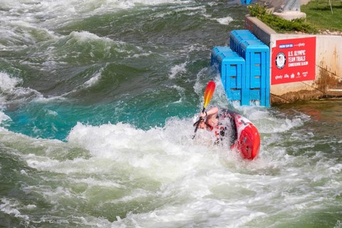 Oklahoma City, Oklahoma, Kayaking at Riversport, a center devoted to kayaking, rafting, and other