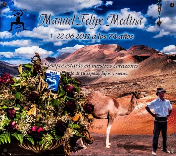 Cemetery near the picturesque village of Yaiza at the foot of the volcanic mountains, Lanzarote,