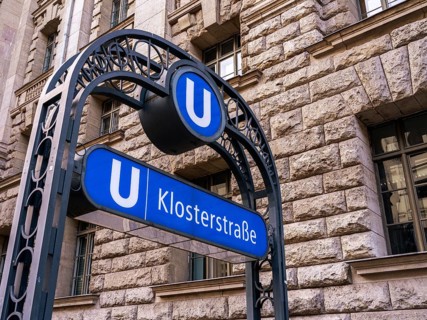 Entrance to the railway station Klosterstraße, Berlin Mitte, Berlin, Germany, Europe