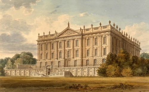 South West View of Chatsworth House, Derbyshire, the Seat of His Excellency the Duke of Devonshire,