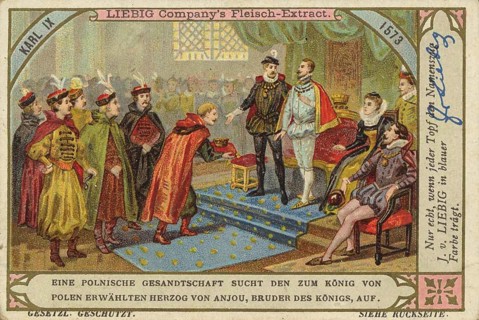 Picture series Kings, Charles IX, 1573, a Polish legation visits the Duke of Anjou, elected King of