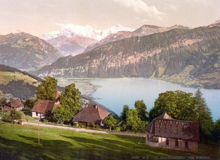 St. Beatenberg, Bernese Oberland, Switzerland, Historic, digitally restored reproduction from a