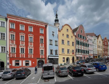 Late Baroque row of houses, Lower Town Square, Schärding, Lower Austria, Austria, Europe