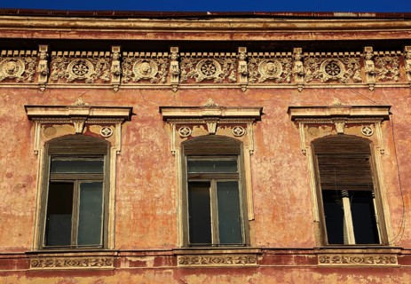 Banat, city of Arad, city centre, decoration on the houses in the old town, Romania, Europe