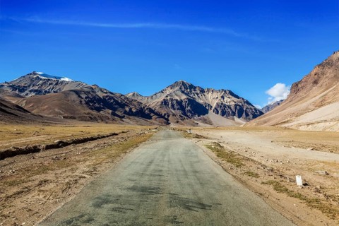 Manali-Leh road to Ladakh in Indian Himalayas near Sarchu. Ladakh, India, Asia
