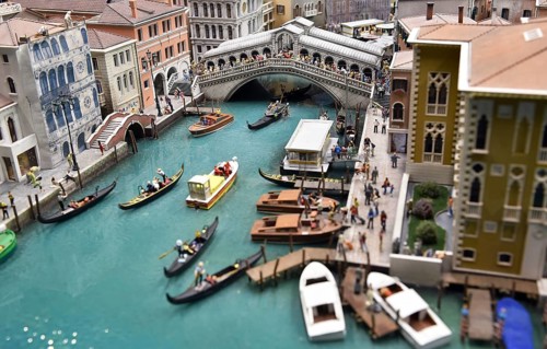 The Venice Rialto Bridge in Miniatur Wunderland Hamburg, Germany, Europe