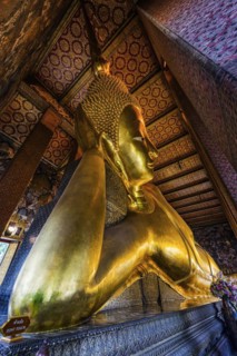 The reclining Buddha in Wat Pho temple, reclining, rest, resting, Buddhism, religion, world