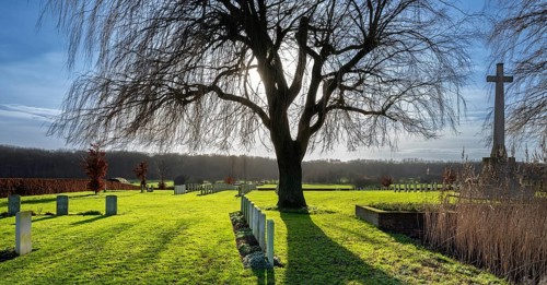 Prowse Point Military Cemetery, World War One burial ground in the Ypres Salient on WWI Western