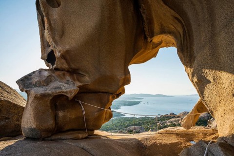 Bizarre granite rocks, Roccia dell Orso, sunset, Capo d'Orso, Palau, Costa Smeralda, Sardinia,