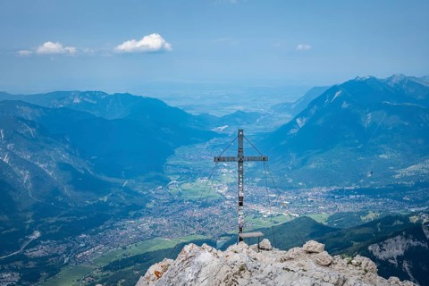 Summit of the Alpspitze, Wetterstein range, Bavaria, Germany, Europe