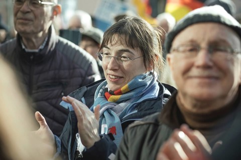 Demonstrators at the final rally of Beatrix von Storch and the AfD in the Bundestag election