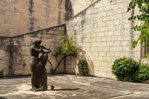 Sculpture in the courtyard of the MOMAD Museum of Modern Art in Dubrovnik, Croatia, Europe