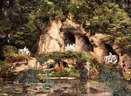The Baths of Apollo, Versailles, France, ca 1890, Historical, digitally restored reproduction from