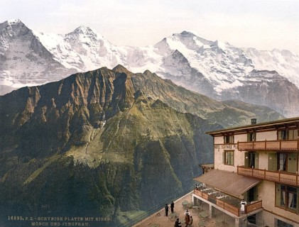 Schynige Platte, Eiger, Mönch und Jungfrau, Bernese Oberland, Switzerland, Historic, digitally