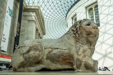 Lion of Cnidus, sculpture from Ancient Greece, British Museum, London, England, United Kingdom, UK,