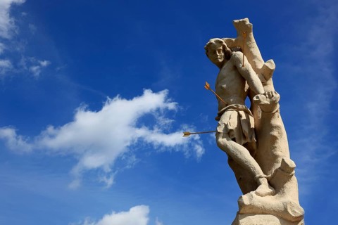 Banat, Timisoara, Timisoara, Old Town, part of the Trinity Column or Plague Column at Piata Unirii,